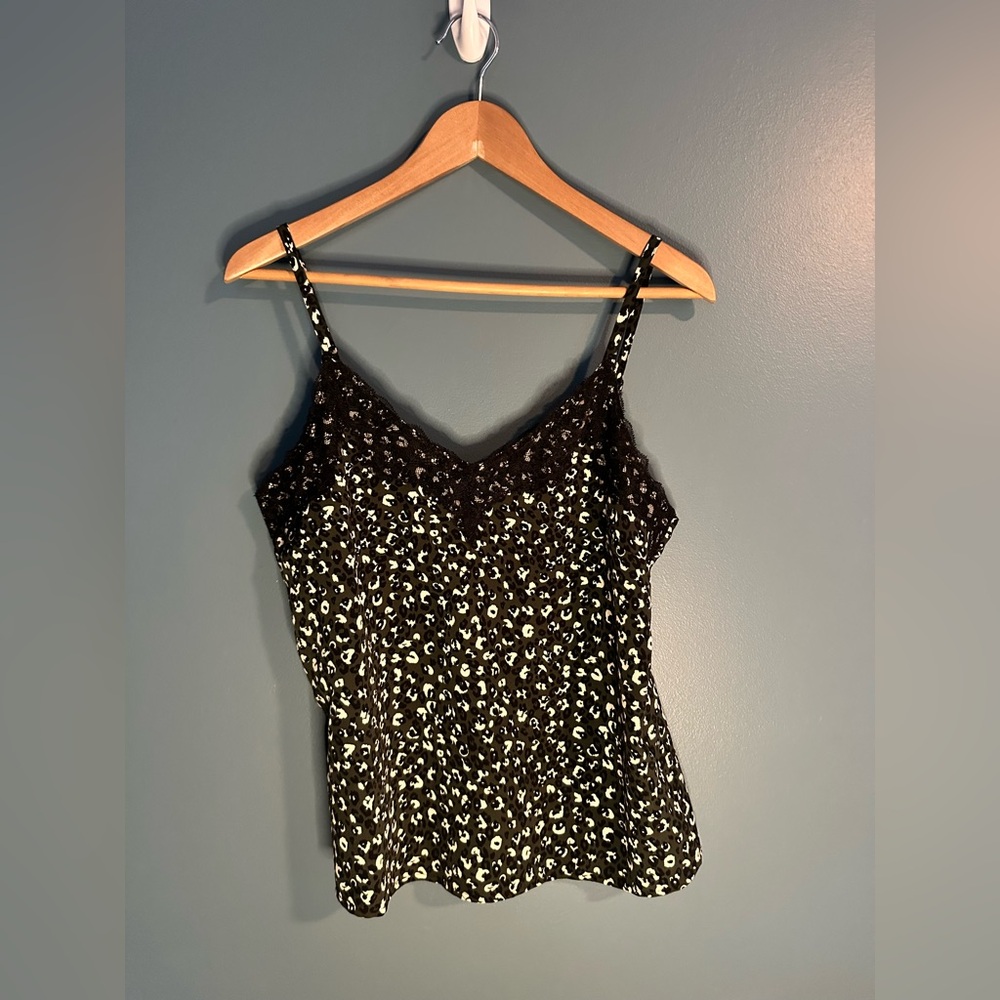 Sanctuary green leopard print lace Camisole